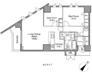 レジディアタワー中目黒【3階】の間取り