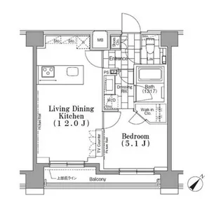 ONE ROOF FLAT TSUKISHIMA【8階】の間取り