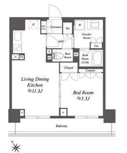 レジデンシャル目黒【5階】の間取り