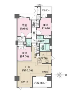 ザ・パークハウス東陽町翠賓閣【2階】の間取り