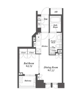シティハウス東京新橋【912号室】の間取り