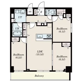 Alivis一之江【7階】の間取り