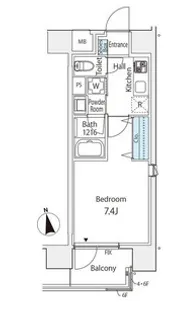 エンテヴィレ南麻布【8階】の間取り