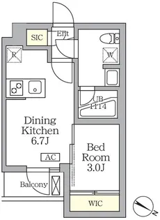 アジールコート三宿テラス【3階】の間取り