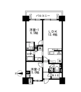 ザ・パークハビオ天満橋【1405号室】の間取り