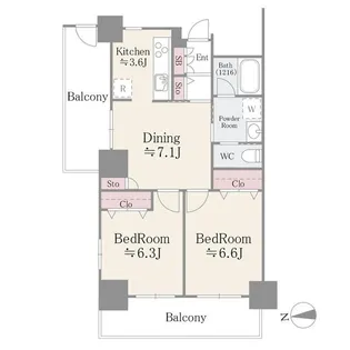 イーストコア曳舟一番館【15階】の間取り
