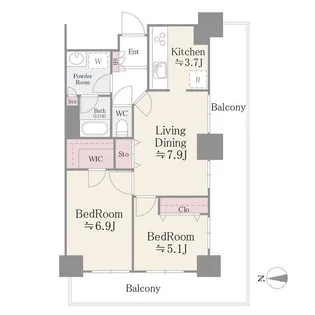 イーストコア曳舟一番館【7階】の間取り