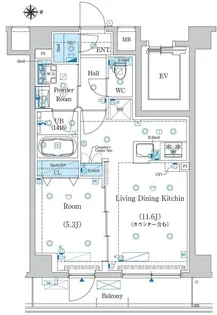 エストゥルース両国Ⅱ【1階】の間取り