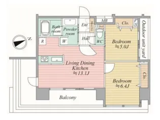 ユニーブル銀座東【13階】の間取り