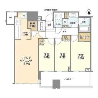 梅田ガーデンレジデンス【35階】の間取り