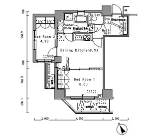 パークアクシス門前仲町【5階】の間取り
