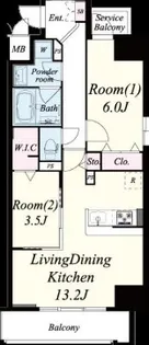 サンセール海老江【3階】の間取り