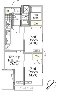 BRICK RESIDENCE 目黒本町【1階】の間取り
