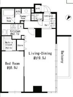 パークルージュ赤坂檜町【14階】の間取り