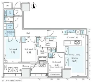 パークコート ザ・三番町ハウス【6階】の間取り