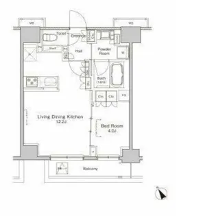 プラウドフラット渋谷富ヶ谷【8階】の間取り