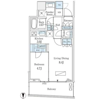 パークタワー晴海【15階】の間取り