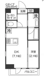 アジールコート芝公園【6階】の間取り