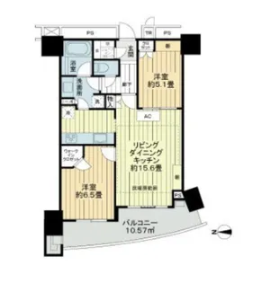 TOWER RESIDENCE TOKYO【6階】の間取り