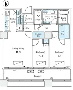 パークコート麻布十番 ザ タワー【27階】の間取り