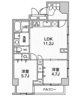 ミリアレジデンス上池袋Ⅱ【401号室】の間取り
