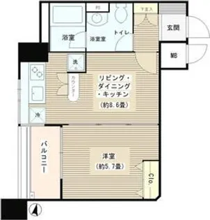 ソシア千歳烏山【3階】の間取り