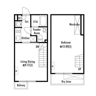 プライマル下北沢代沢【1階】の間取り