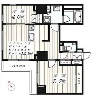 ビバリーホームズ秋葉原【11階】の間取り