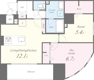 レジデンス ホクサイ【4階】の間取り