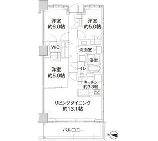 パークホームズ亀有ガーデンズコート【5階】の間取り