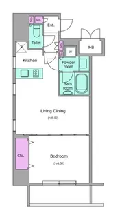 レジディア神田岩本町Ⅱ【8階】の間取り