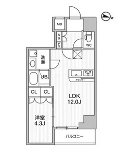 コンフォリア・リヴ千住【1105号室】の間取り