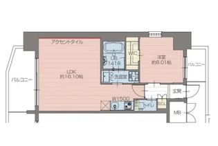 プレジオ梅田【401号室】の間取り