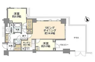 ミッドガーデン赤坂氷川【1階】の間取り