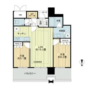 MJR堺筋本町タワー【26階】の間取り