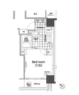 パークハビオ赤坂タワー【9階】の間取り