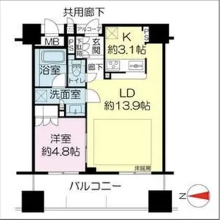 ウエリス・ジオ梅田レジデンス【5階】の間取り