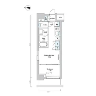 ウエリスアーバン中野坂上【4階】の間取り