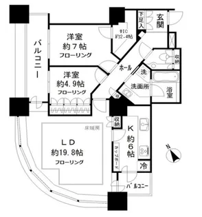 東京ツインパークスライトウイング【11階】の間取り
