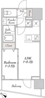 ルミーク北品川【702号室】の間取り