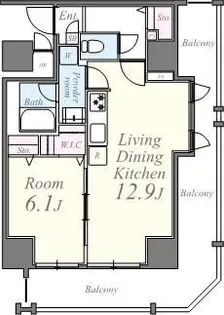 グランドール文京【6階】の間取り