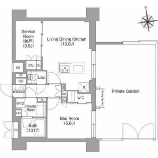 コンフォリア・リヴ西大島SOUTH【103号室】の間取り