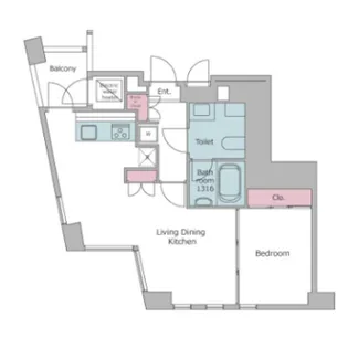 レジディアタワー乃木坂【6階】の間取り