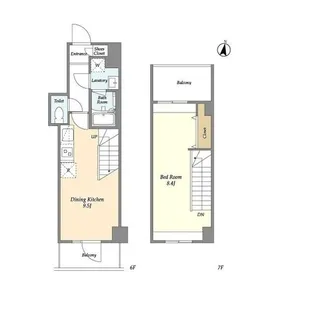 ミレドゥーエ神楽坂【4階】の間取り