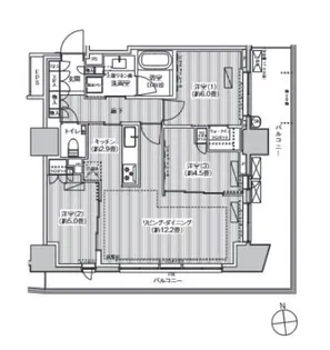 グランリビオ高輪三丁目【4階】の間取り