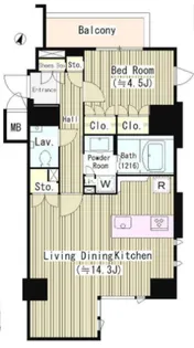 ラティオ南青山【4階】の間取り