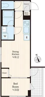 ウエルスクエアイズム下高井戸【2階】の間取り
