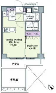 プラチナコート中目黒【1階】の間取り