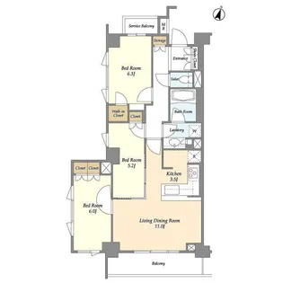 BLESS中野弥生町【5階】の間取り