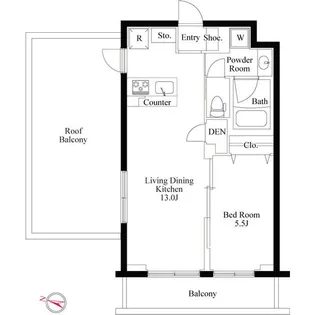 ラ・ペルラ柿の木坂【403号室】の間取り